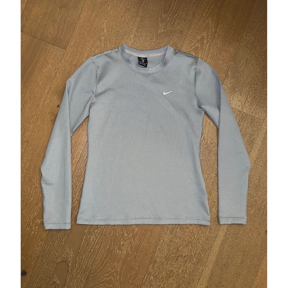 Nike Pro Dri-FIT Womens Long Sleeve Training Top Light Gray Size Medium